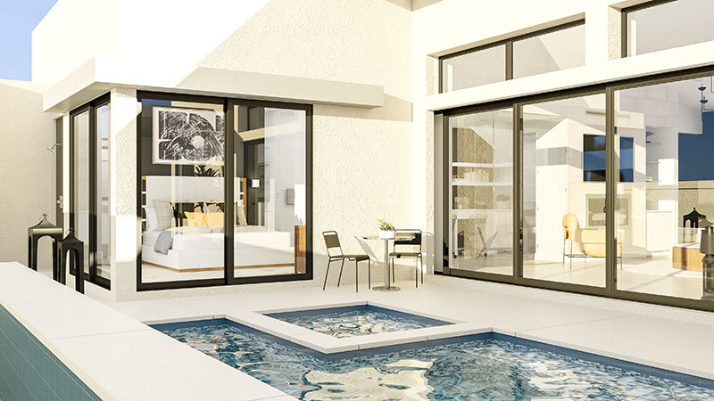 Residence 3 - 1st Floor pool deck rendering